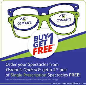 Osman's Optical catalogue | BUY 1 GET 1 FREE | 2024-10-11T00:00:00+02:00 - 2025-01-31T23:59:00+02:00