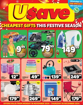 Usave catalogue in Milnerton | Usave Festive Favourites KwaZulu-Natal | 2024-11-18T00:00:00+02:00 - 2024-12-26T23:59:00+02:00