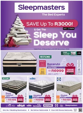 Sleepmasters catalogue in Middelburg (Mpumalanga) | Christmas at Sleepmasters | 2024-12-02T00:00:00+02:00 - 2024-12-26T23:59:00+02:00