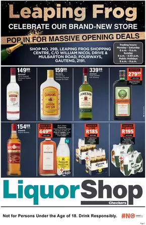 Checkers Liquor Shop catalogue in Johannesburg | Checkers LiquorShop Leaping Frog Store Opening | 2024-12-06 - 2024-12-22