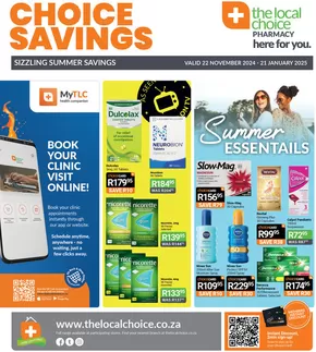 The Local Choice Pharmacy catalogue | Summer Savings The Local Choice Pharmacy | 2024-12-05T00:00:00+02:00 - 2025-01-21T23:59:00+02:00