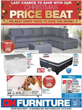 OK Furniture catalogue in Nelspruit | CHRISTMAS PRICE BEAT OFFERS  | 2024-12-10 - 2024-12-24