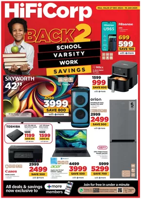 HiFi Corp catalogue in Musina | Wide range of offers | 2024-12-20T00:00:00+02:00 - 2025-01-19T23:59:00+02:00