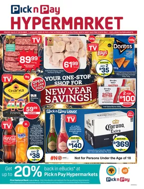 Pick n Pay Hypermarket catalogue in Diepkloof | Pick n Pay Hypermarket weekly specials | 2024-12-26T00:00:00+02:00 - 2025-01-01T23:59:00+02:00