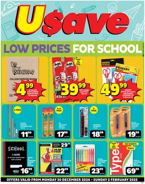 Usave catalogue in Sandton | Usave Back To School Gauteng | 2024-12-30T00:00:00+02:00 - 2025-02-02T23:59:00+02:00