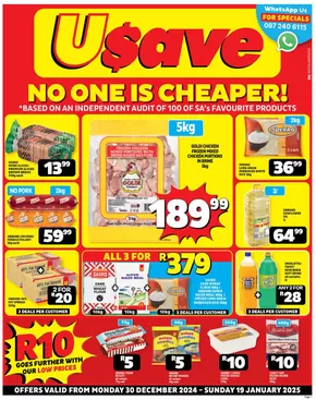 Usave catalogue in Hennenman | Save now with our deals | 2024-12-30T00:00:00+02:00 - 2025-01-19T23:59:00+02:00