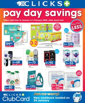 Clicks catalogue in Johannesburg | Pay Day Savings | 2025-01-15T00:00:00+02:00 - 2025-02-05T23:59:00+02:00