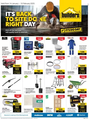 Builders catalogue in Benoni | Builders Inland : It's Back To Site Done Right Day | 2025-01-20T00:00:00+02:00 - 2025-02-10T23:59:00+02:00