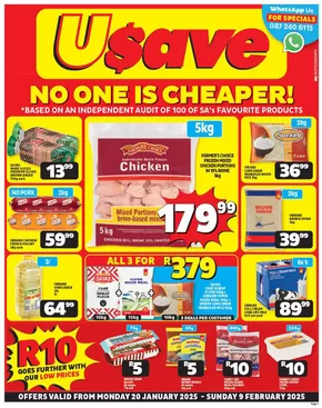 Usave catalogue in Bloemfontein | Our best offers for you | 2025-01-20T00:00:00+02:00 - 2025-02-09T23:59:00+02:00