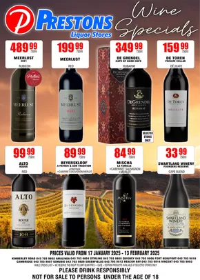 Wine Specials 17 January – 13 February 2025