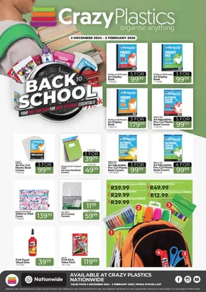 Crazy Plastics catalogue in Parys | View Our Back To School Booklet | 2025-01-24T00:00:00+02:00 - 2025-02-02T23:59:00+02:00