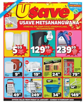 Usave catalogue in Jane Furse | Usave weekly specials | 2025-01-24T00:00:00+02:00 - 2025-02-09T23:59:00+02:00