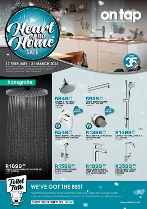 ON TAP catalogue in Pietermaritzburg | Kitchen and Bathroom Specials | 2025-02-18T00:00:00.000Z - 2025-03-31T00:00:00.000Z