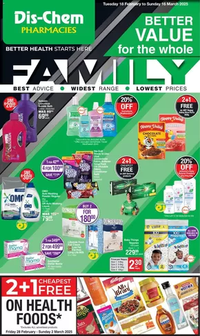 Dis-Chem catalogue in Hillcrest | New offers to discover | 2025-02-19T00:00:00.000Z - 2025-03-16T00:00:00.000Z