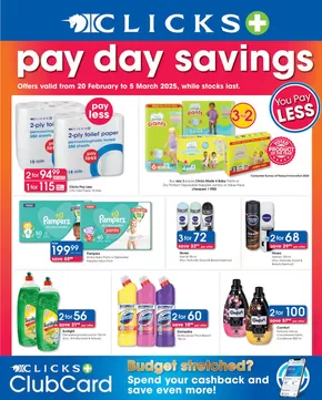 Clicks catalogue | Pay Day Savings | 2025-02-20T00:00:00.000Z - 2025-03-05T00:00:00.000Z