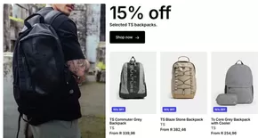 15% off Selected TS backpacks.