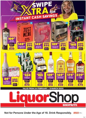 Shoprite LiquorShop catalogue in Upington | Current deals and offers | 2025-02-24T00:00:00.000Z - 2025-03-09T00:00:00.000Z