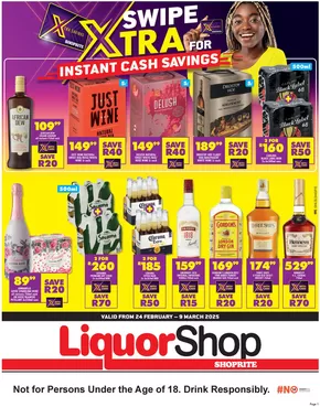 Shoprite LiquorShop catalogue in Rustenburg | Save now with our deals | 2025-02-24T00:00:00.000Z - 2025-03-09T00:00:00.000Z