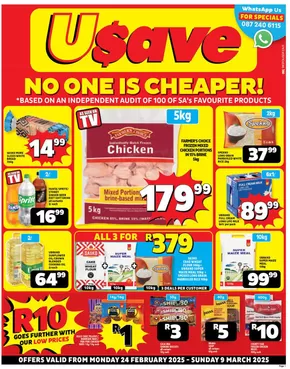 Usave catalogue in Cape Town | Usave Month-End Leaflet WC | 2025-02-25T00:00:00.000Z - 2025-03-09T00:00:00.000Z