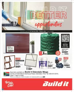 Build It catalogue in Pietermaritzburg | Top deals for all customers | 2025-02-25T00:00:00.000Z - 2025-03-08T00:00:00.000Z