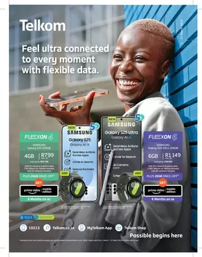 Telkom catalogue in Nelspruit | Feel ultra connected to every moment with flexible data. | 2025-03-03T00:00:00.000Z - 2025-03-31T00:00:00.000Z