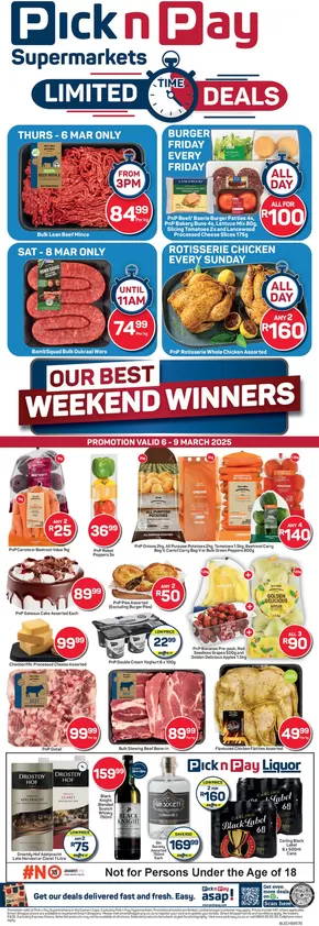 Pick n Pay catalogue in Port Elizabeth | Top offers for all bargain hunters | 2025-03-06T00:00:00.000Z - 2025-03-09T00:00:00.000Z