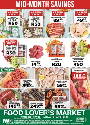 Food Lover's Market catalogue in Mmabatho | Paarl - 10 - 16 March 2025 | 2025-03-09T00:00:00.000Z - 2025-03-16T00:00:00.000Z