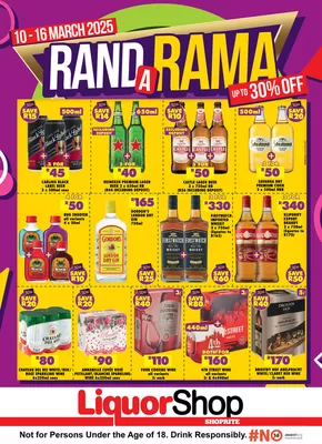 Shoprite LiquorShop catalogue | Shoprite Liquorshop Rand A Rama  | 2025-03-13T00:00:00.000Z - 2025-03-16T00:00:00.000Z