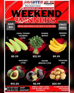 Saverite catalogue in Graaff Reinet | Weekend Winners | 2025-03-14T00:00:00.000Z - 2025-03-16T00:00:00.000Z