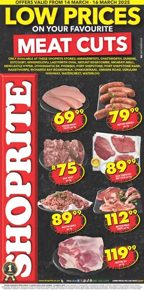 Shoprite catalogue in Ventersdorp | Great offer for bargain hunters | 2025-03-14T00:00:00.000Z - 2025-03-16T00:00:00.000Z