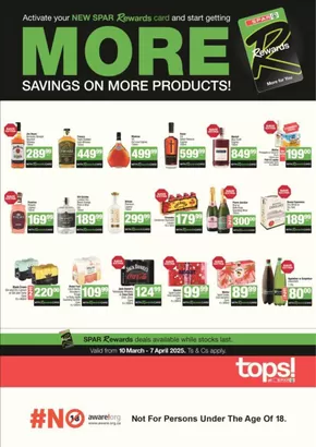 Tops Spar catalogue in Welkom | Current bargains and offers | 2025-03-17T00:00:00.000Z - 2025-04-07T00:00:00.000Z