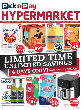 Pick n Pay Hypermarket catalogue in Diepkloof | Top deals for all customers | 2025-03-20T00:00:00.000Z - 2025-03-23T00:00:00.000Z