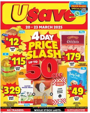 Usave catalogue in Johannesburg | Usave Price Slash Gauteng | 2025-03-20T00:00:00.000Z - 2025-03-23T00:00:00.000Z