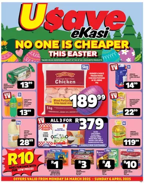 Usave catalogue in Roodepoort | Current bargains and offers | 2025-03-24T00:00:00.000Z - 2025-04-06T00:00:00.000Z