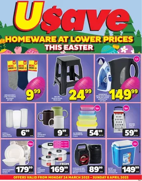 Usave catalogue in Randburg | Top deals for all customers | 2025-03-24T00:00:00.000Z - 2025-04-06T00:00:00.000Z