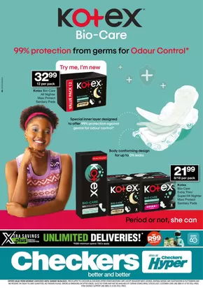 Checkers catalogue in Cape Town | Checkers Kotex Promotion 24 March - 6 April | 2025-03-24T00:00:00.000Z - 2025-04-06T00:00:00.000Z