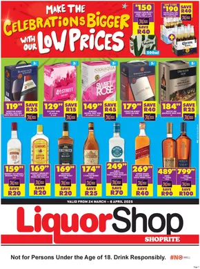 Shoprite LiquorShop catalogue in Bellville | Great discounts on selected products | 2025-03-24T00:00:00.000Z - 2025-04-06T00:00:00.000Z